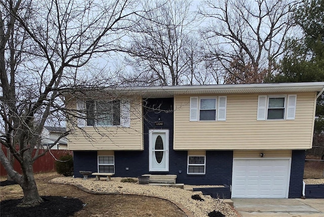 raised ranch with a garage