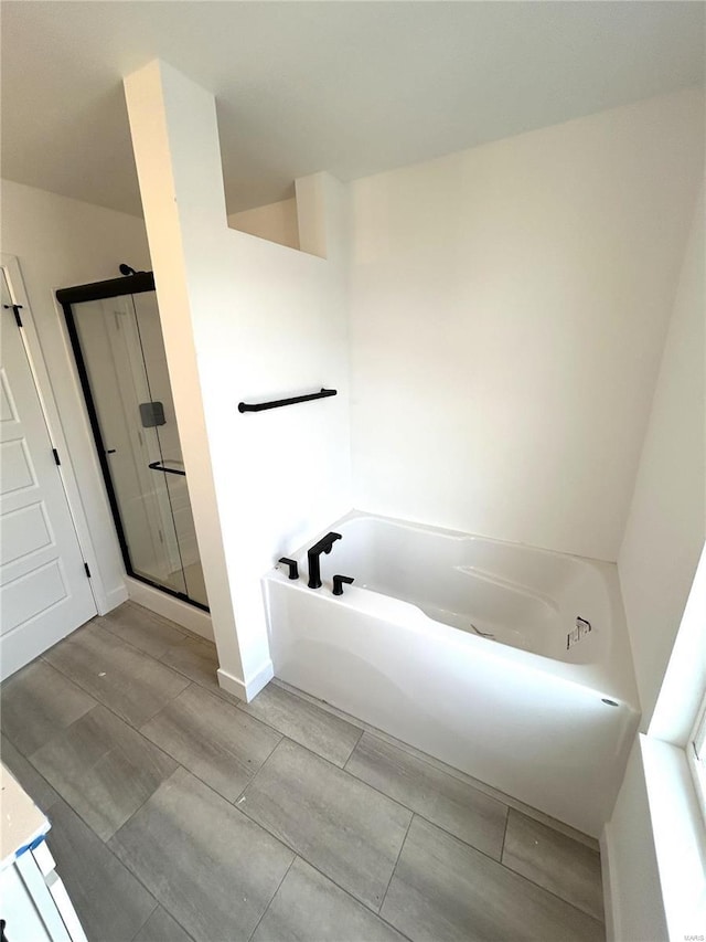 bathroom with plus walk in shower