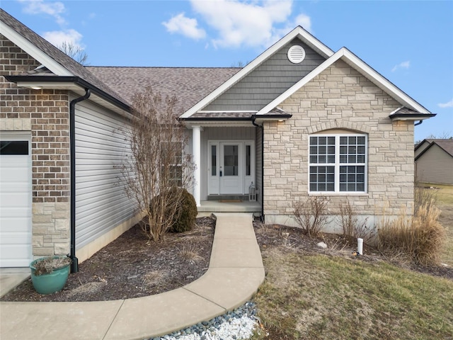 property entrance featuring a garage