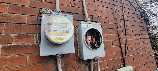 details with brick siding and electric meter