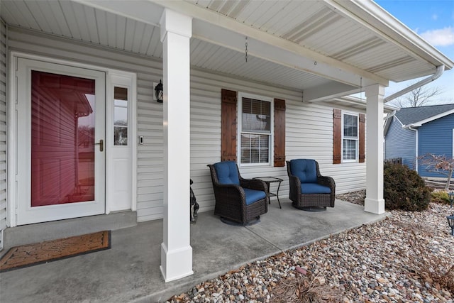 view of patio featuring covered porch