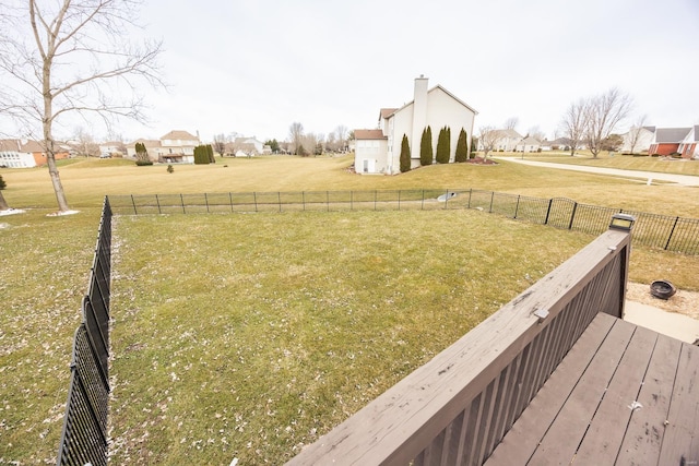 view of yard featuring a wooden deck