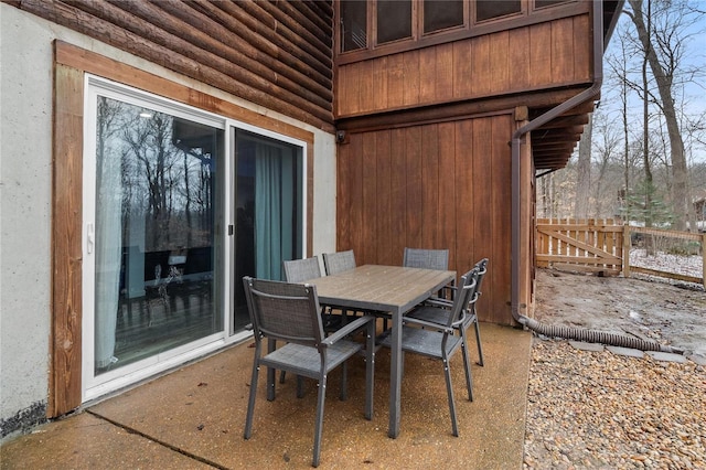 view of patio / terrace with fence and outdoor dining space