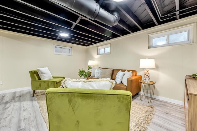 living room featuring hardwood / wood-style floors