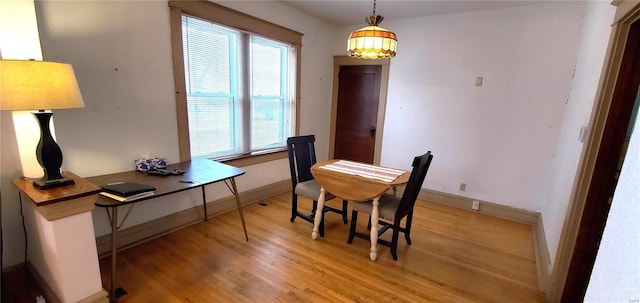 dining space featuring light hardwood / wood-style floors