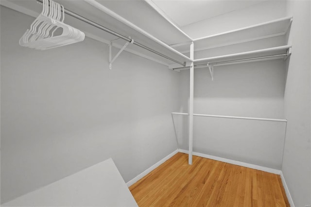 spacious closet with wood finished floors