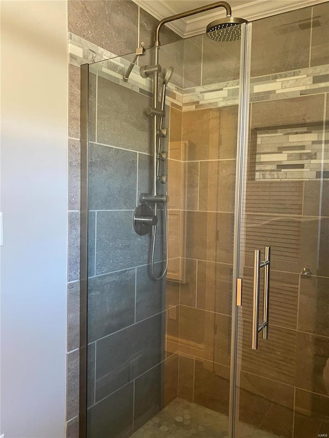 full bathroom featuring a stall shower