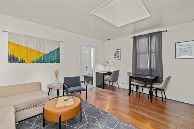 living room with wood-type flooring