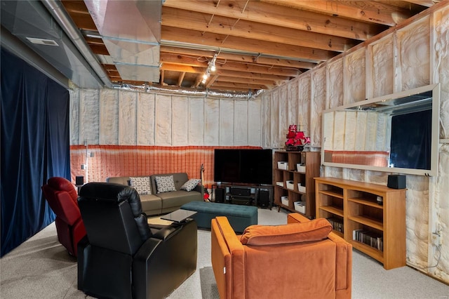 living room featuring carpet flooring