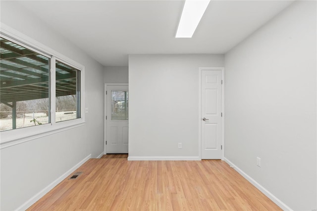 empty room featuring light wood-type flooring