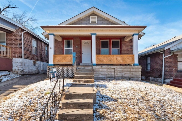 bungalow-style home with covered porch