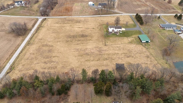 aerial view featuring a rural view