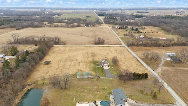 drone / aerial view with a rural view