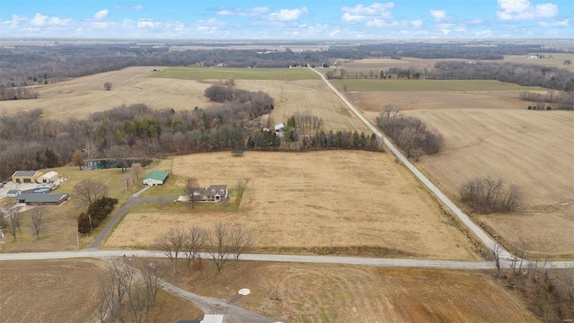 drone / aerial view featuring a rural view