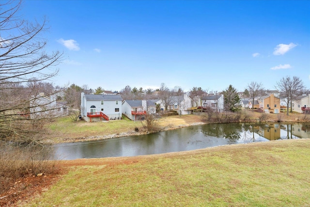 property view of water with a residential view