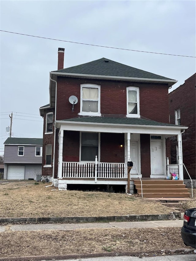 view of front property with covered porch