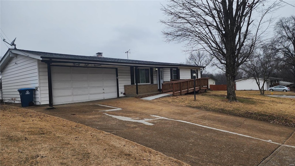 view of front of home with a garage