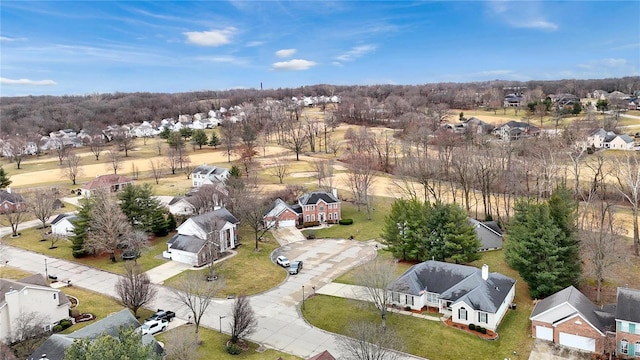 aerial view with a residential view