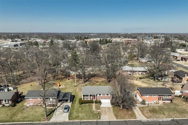 bird's eye view with a residential view