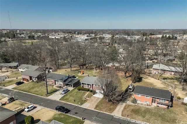 bird's eye view with a residential view