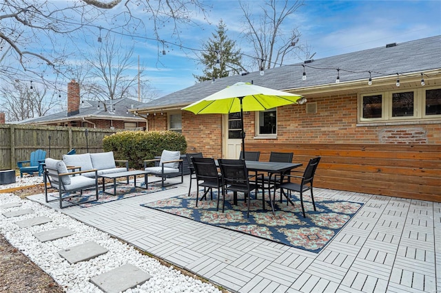 view of patio / terrace featuring an outdoor hangout area