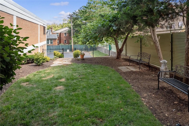 view of yard with fence