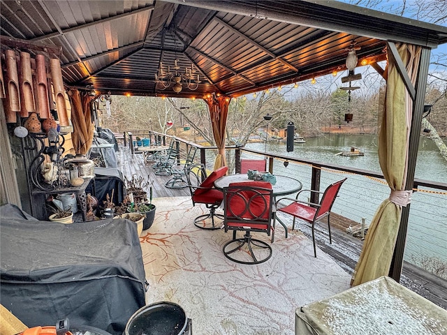 view of patio featuring a gazebo