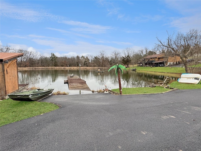 water view with a dock