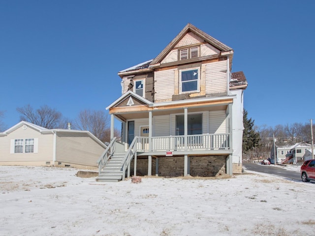 view of front of property with a porch