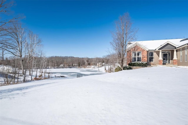 view of snowy yard