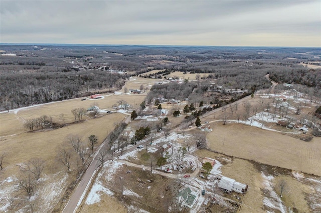 drone / aerial view featuring a rural view