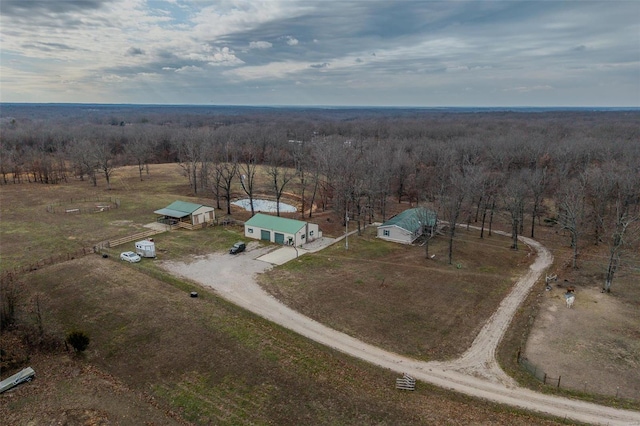 aerial view featuring a rural view