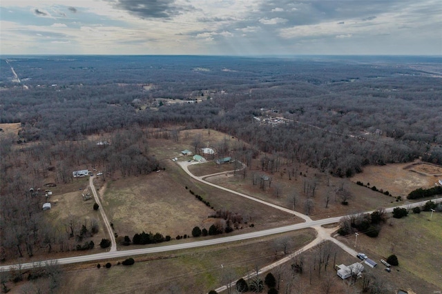 aerial view with a rural view