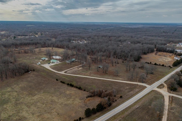 aerial view with a rural view