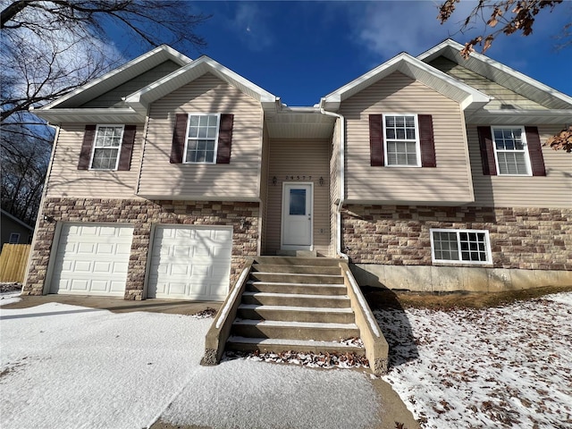 view of front of house with a garage