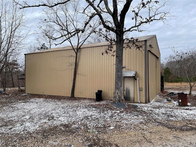 view of snow covered structure