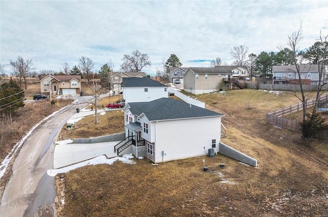 aerial view with a residential view