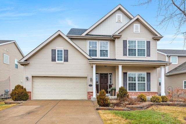 view of front of property featuring a garage