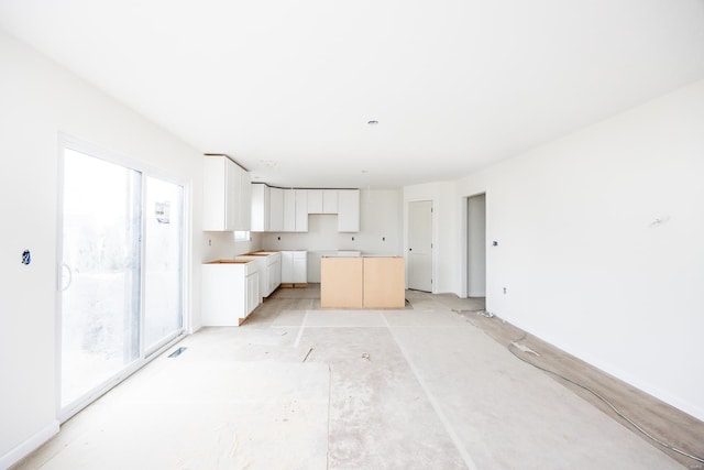 kitchen with white cabinets