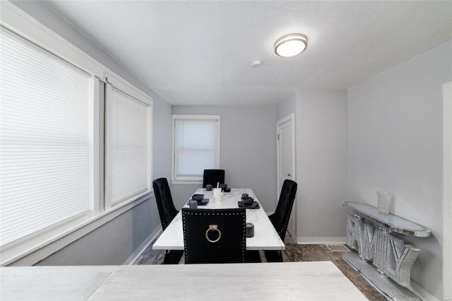 office area with baseboards