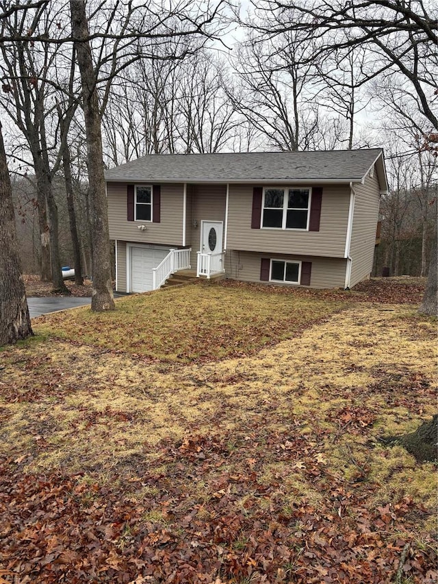 split foyer home with a garage