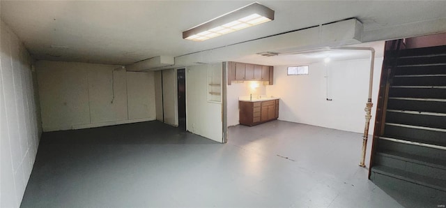below grade area featuring stairway