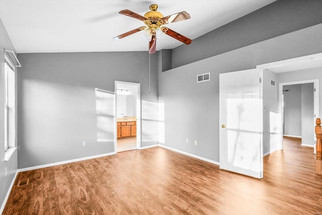 unfurnished bedroom with light wood-type flooring, visible vents, and baseboards