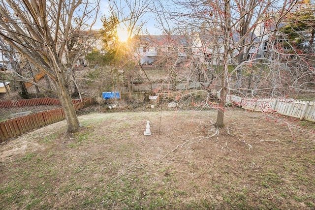 view of yard featuring a fenced backyard