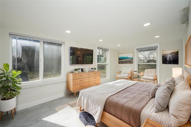 bedroom featuring recessed lighting