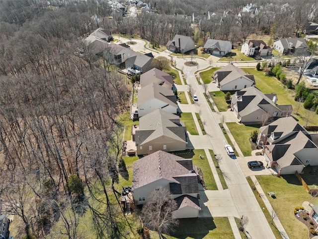 birds eye view of property with a residential view