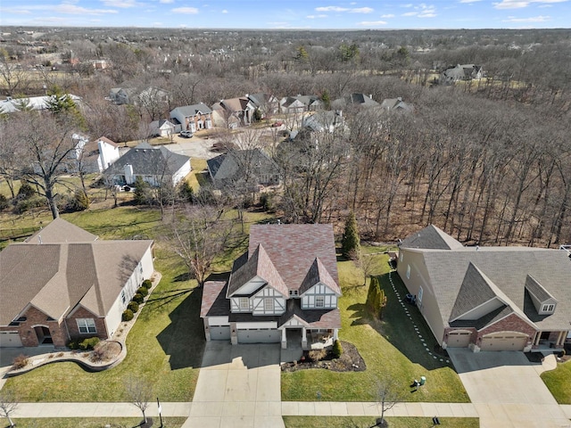 drone / aerial view with a residential view