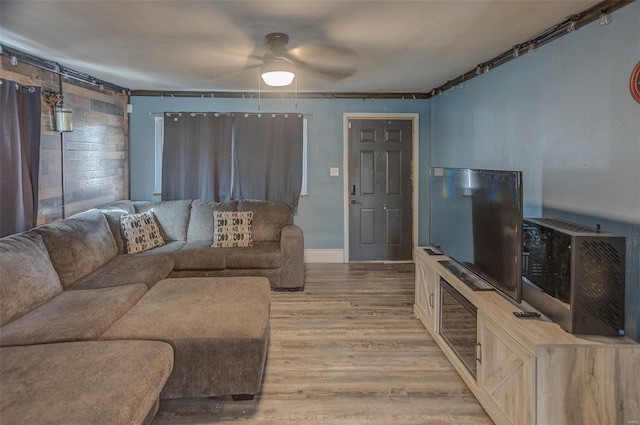 living area featuring light wood-style flooring