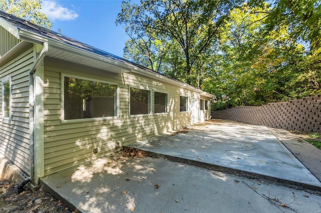 view of home's exterior featuring a patio