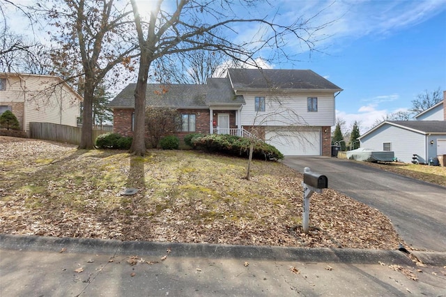 tri-level home with a garage